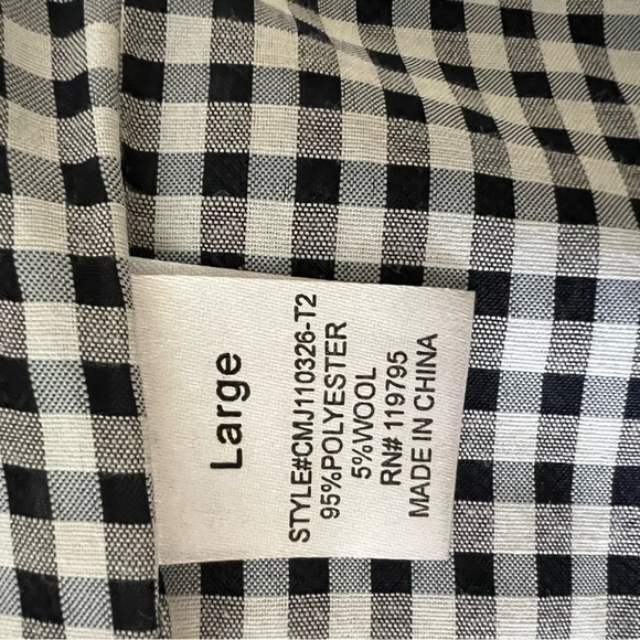 Needle & Thread Black Gray Bow Print Women's Double-Breasted Pea Coat Jacket L - Picture 5 of 7